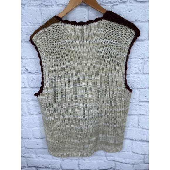 Vintage 90's Huntington Ridge Hand  Knit Vest Womens M  Grandmacore Cottagecore - Picture 5 of 8